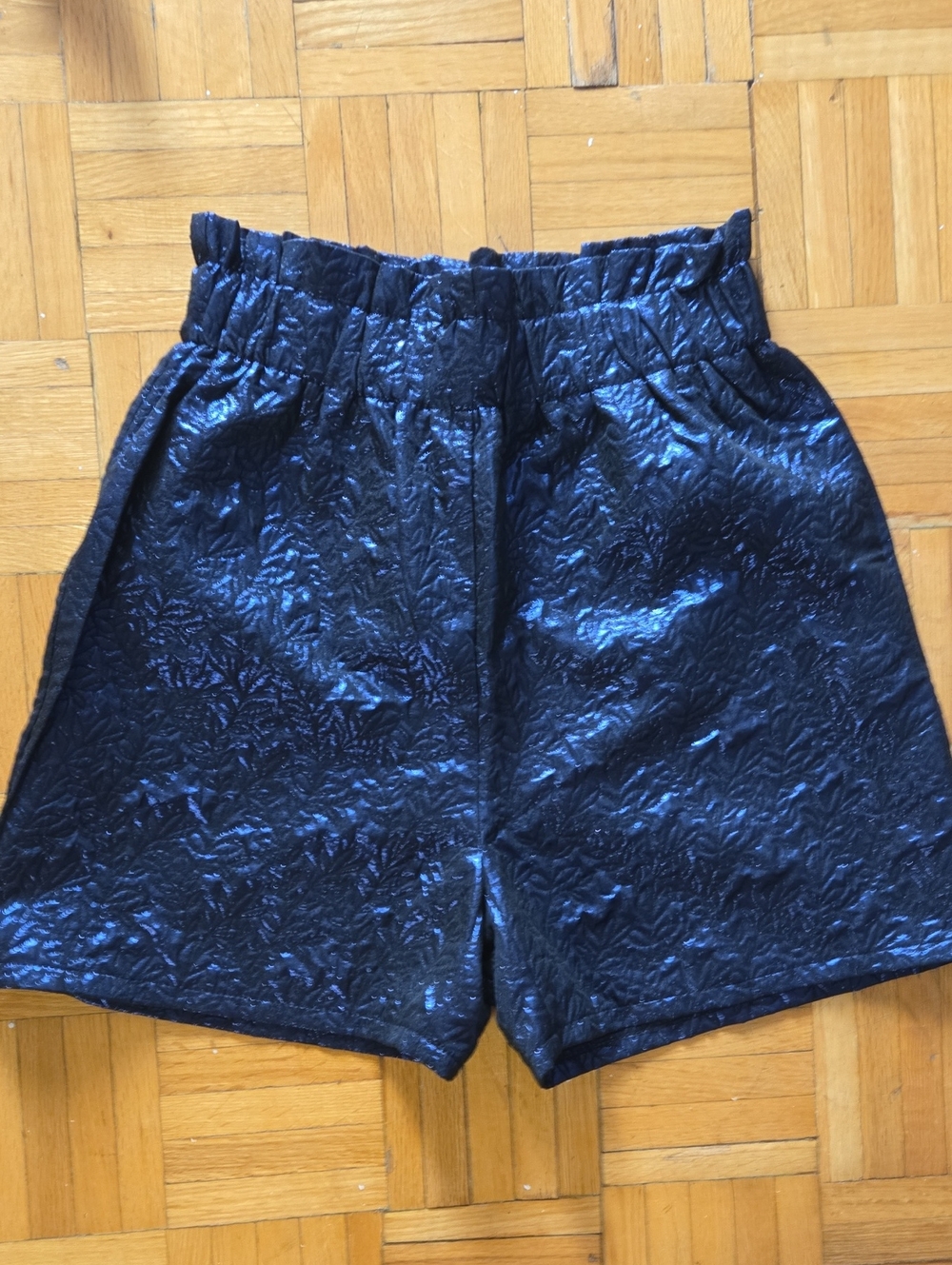 Promod Navy Textured Elastic-Waist Bermuda Shorts